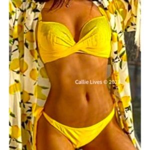 SAMPLE Callie Bling: Dripping Rhinestones Yellow Bikini LARGE